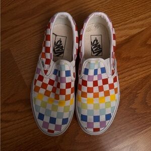 Slip-on Rainbow checkered Vans